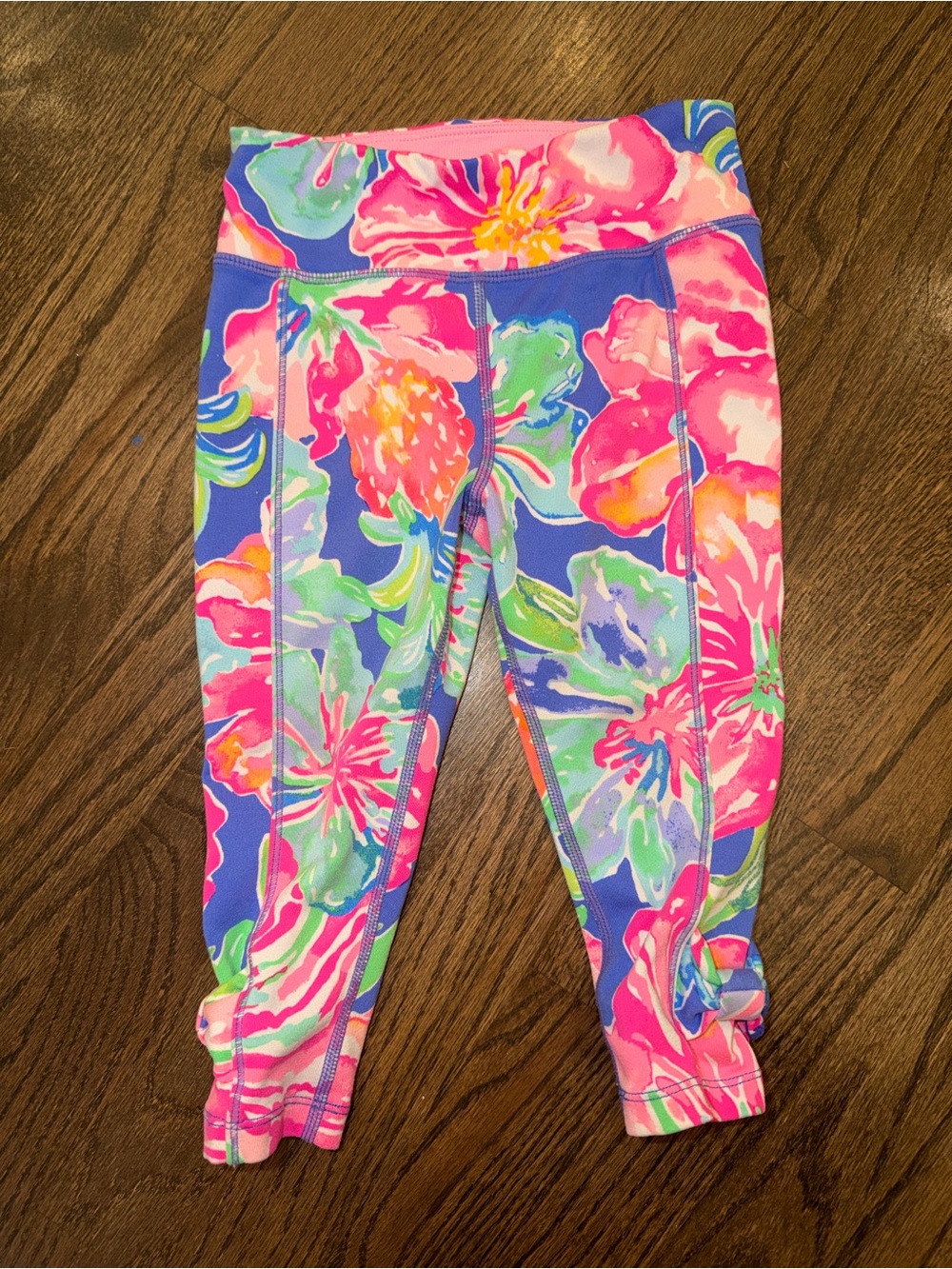 Lilly Pulitzer Luxletic Bright Floral Multicolor Girls Leggings - SIZE 2/3